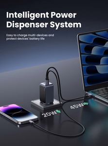 Įkroviklis Ugreen X553 GaN 65W 2xUSB-C/USB-A pilkas (35042)