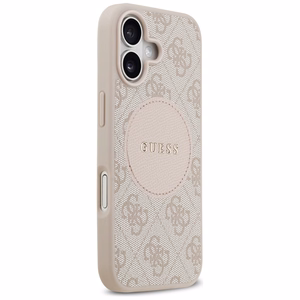 Guess 4G Circle Classic Logo Magnetinis dėklas telefonui iPhone 17 - rožinė