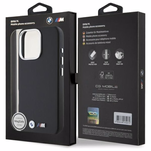 BMW M lygus pilnai apvyniotas metalinis Magnetinis dėklas iPhone 16 Pro - juodas