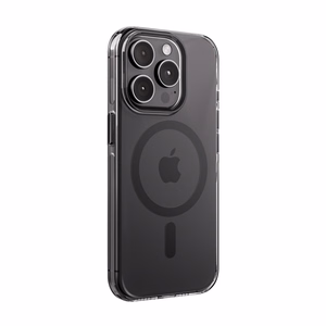 Crong Clear MAG Pro MagSafe dėklas, skirtas iPhone 15 Pro, juodas