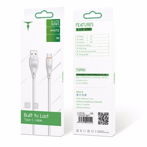 T-PHOX laidas X-Lite Type-C, baltas, 1M 3A