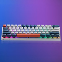 Machenike K500-B61 Laidinė mechaninė žaidimų klaviatūra su apšvietimu, Red Switch - baltas ir mėlynas