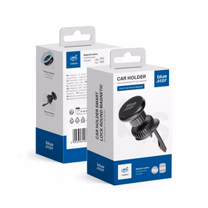 Magnetic car phone holder Blue Star Smart Lock Round air vent black