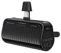 VEGER išorinė baterija 5000 mAh su įmontuotu jungtimi Type C PlugOn PD QC3.0 3A 20W W0558 juoda