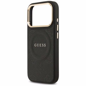 Guess Peony Hot Stamp MagSafe dėklas telefonui iPhone 17 Pro Max - juodas