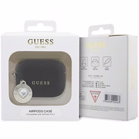 Guess GUAP2PGEHCDK dėklas AirPods Pro 2 - juodas Fixed Glitter Heart Diamond Charm