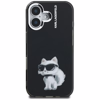 Karl Lagerfeld IML Aquarelle Choupette & Logo iPhone 16 deklas - juodas