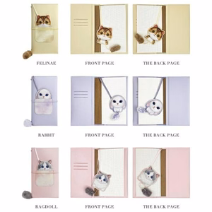 NIMMY rinkinys 2in1 užrašų knygelė + rašiklis BIG EYED PET 2.0 Katė chaki