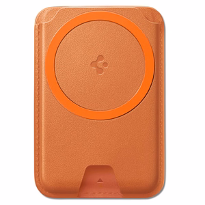 Spigen Valentinus MagFit+ magnetinis „MagSafe“ kortelių dėklas telefonui – oranžinis