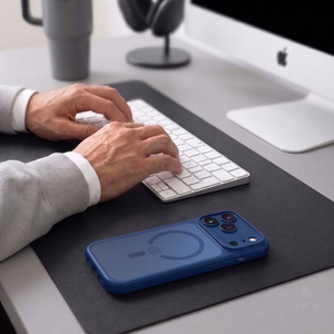Tech-Protect MagPeak MagSafe CC dėklas, skirtas iPhone 18 Pro Max / 17 Pro Max, matinis tamsiai mėlynas