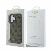 Guess 4G Classic dėklas telefonui iPhone 16 - rudas