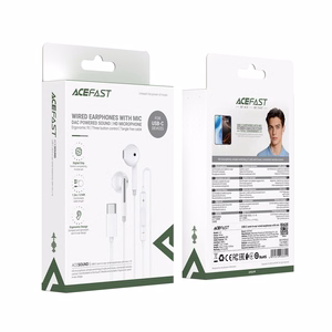 Ausinės Acefast L13 USB-C baltos