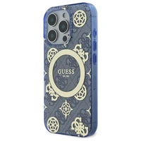 Guess GUHMP16XH4PYEEB iPhone 16 Pro Max 6.9" mėlynas/mėlynas kietas dėklas IML Peony On 4G Background Magnetinis
