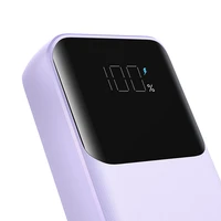 Joyroom JR-PBC06 mini išorinė baterija su įmontuotais USB-C / Lightning kabeliais 30W 10000mAh - violetinė