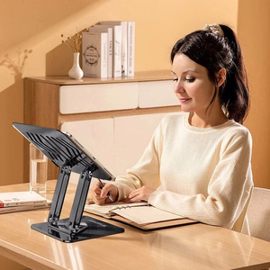 Wozinsky WRS-CPY84SB 360 aliuminis nešiojamojo kompiuterio ir planšetės stovas + nemokamas išmaniojo telefono stovas - juodas