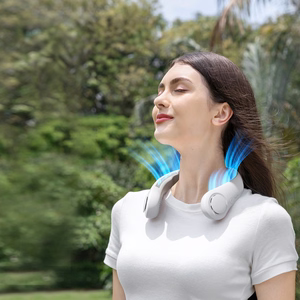 Jisulife Neck Fan 3 4000mAh nešiojamas kaklo ventiliatorius, pilkas
