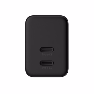 Crong Ultra Compact GaN sieninis įkroviklis, 2 × USB-C, 35 W, PD 3.0, PPS, juodas