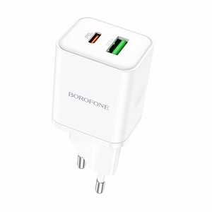 Įkroviklis Borofone BN7 20W USB-C/USB-A baltas