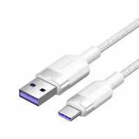 USB 2.0 A į USB-C 6A "Vention CTOWF" 1M kabelis (baltas)