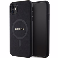 Guess GUHMN61PSAHMCK dėklas iPhone 11 / Xr - juodas Saffiano MagSafe
