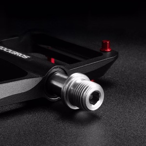 Rockbros BP2603 platforminiai dviračio pedalai su titano ašimi ir magnio lydinio guoliais – juodi