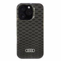 Audi IML Siuvinėjimo raštas Magnetinis iPhone 16 Pro 6.3" juodas/juodas kietas dėklas AU-IMLMIP16P-Q5/D3-BK