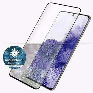 PanzerGlass E2E Microfracture antibakterinis stiklas Samsung Galaxy S21 Ultra - su juodu rėmeliu