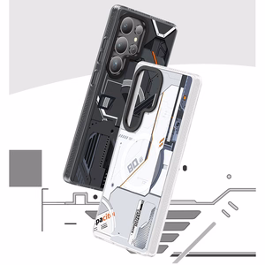 Benks Dynamic magnetinis Mecha dėklas (D045) Samsung Galaxy S25 Ultra telefonui, baltas