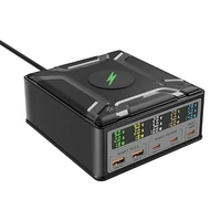 Blitzwolf BW-S28 260W, 2xUSB-A, 3xUSB-C, 15W belaidis įkroviklis (juodas)