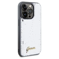 Guess Sequin Script Metal dėklas telefonui iPhone 14 Pro Max – sidabrinis