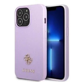 Guess GUHCP13XPS4MU iPhone 13 Pro Max 6.7" violetinis/violetinis kietas dėklas Saffiano 4G mažas metalinis logotipas