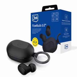 TWS 3mk FlowBuds 6.0 belaidės ausinės - juodos spalvos