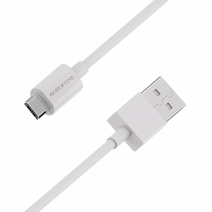 Borofone Kabelis BX22 Bloom - USB į Micro USB - 2,4A, 1 metras, baltas