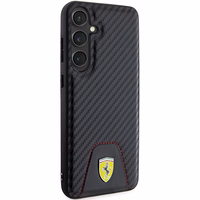 Ferrari Carbon Stitched Bottom dėklas telefonui Samsung Galaxy S24+ - juodas