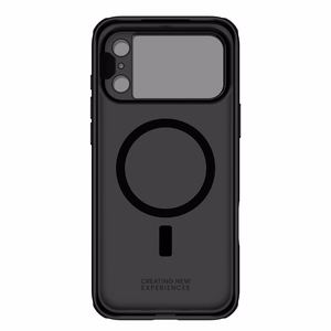 Nillkin CamShield Prop magnetinis dėklas iPhone 17 Pro Max / iPhone 18 Pro Max, juodas, versija su skaidriu objektyvo dangteliu