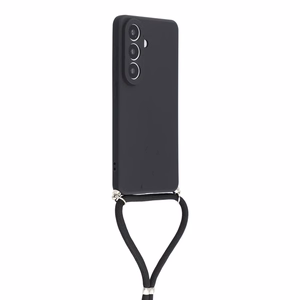 Samsung Galaxy A37 5G Case with Fiber Lining and Crossbody Strap - Black