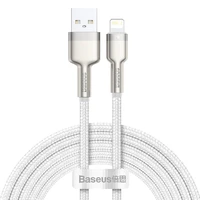 USB kabelis Lightning įrenginiams Baseus Cafule, 2.4A, 2m (baltas)