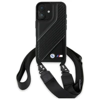 BMW M Edition Carbon Stripe & Strap Dėklas telefonui Apple iPhone 16 Plus - juodas