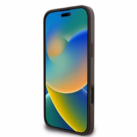 Guess 4G Didelio Logotipo dėklas iPhone 16 Pro Max - ruda