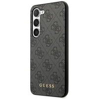 Guess GUHCS23SG4GFGR S23 S911 pilkas/pilkas kietas dėklas 4G Metal Gold Logo