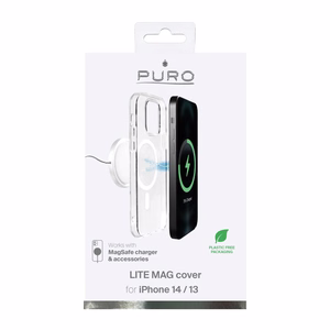Puro Lite Mag MagSafe Silikoninis dėklas iPhone 14 / 13 - skaidrus