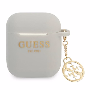 Guess GUA2LSC4EG AirPods dėklas pilkas silikoninis žavesio 4G kolekcija
