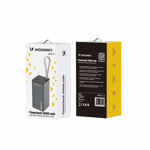 Išorinė baterija Wozinsky K65+ 65W 30000mAh 2x USB-C, 1x USB-A 65W - pilka
