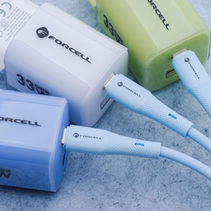 FORCELL F-ENERGY C346 kabelis Type C į Lightning PD 3A 27W Silicone 1 m mėlynas