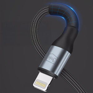 3mk Hyper Cable N-SERIES USB-A / Lightning 1m 5V/2.4A 12W laidas - juodas