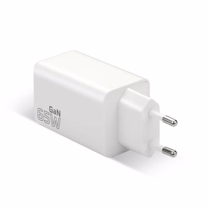 GaN įkroviklis 1 x USB, 2 x USB-C Quick Charge 4+ 65W baltas