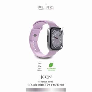 Puro Icon silikoninis dirželis Apple Watch 42/44/45/49 mm - levandų spalvos (2 vnt.)