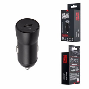 "Maxlife MXCC-04 PD QC automobilinis įkroviklis 1x USB-C 20W juodas