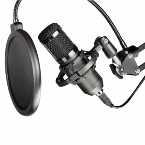 Condenser Microphone Art on a boom arm with membrane AC-03 black