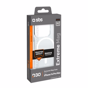 SBS D3O magnetinis dėklas iPhone 14 Pro Max - skaidrus